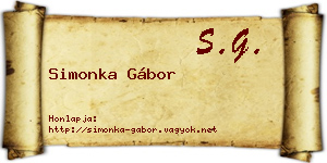 Simonka Gábor névjegykártya